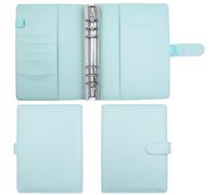 Gebrazy A5 PU Pelle, Valigetta Multifunzione con Attacco a 6 Anelli, Portafoglio Investimenti, Adatta per Scuole, Case e Uffici(Blu)