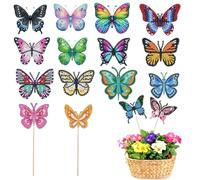 Gebrazy Diamond Painting Farfalla decorativa, set di 16 diamond painting, set fai da te per bambini, decorazione fai da te per interni ed esterni (Colour-1)
