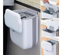 Gebrazy Pattumiera da appendere per cucina, 10 l, da appendere a parete, per cucina, campeggio, bagno, ufficio, camper, senza fori