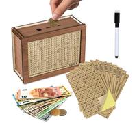 Gebrazy Scatola di risparmio Legno, Salvadanaio in Legno, Salvadanaio con Nummer con Obiettivo di Risparmio per Aiutare i Bambini a Costruire L'abitudine al Risparmi