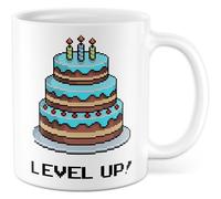 Gebutrstag Tazza con scritta - Regalo Level Up! - Tazza da caffè 330 ml in ceramica - Gaming Games Zocker Humor Ufficio Tazza da caffè