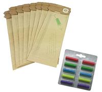 Gecasa 10 Sacchetti in Carta e Profumini per Folletto Vorwerk Kobold vk120 vk121 vk122 Made in Italy (10 Sacchetti e Profumini Misti)