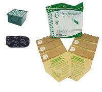 Gecasa 6 Sacchetti in Carta Profumini e Filtri per Folletto Vorwerk Kobold vk130 vk131 Made in Italy (Nessuna, 6 Sacchetti 1 Carboni 1 Hepa)