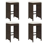 Gecheer 4 pz Sgabelli,da Bar,da Giardino,Esterno,in Polyrattan,Marrone,40x40x76 cm,Sedie da Bar Giardino Alti,Sgabelli da Esterno,Sgabelli Alti,Sedie da Esterno,Sgabelli Giardino