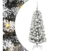 Gecheer Albero di Natale Artificiale 120 cm, pieghevole, bianco e verde, in PVC, per ogni occasione festiva