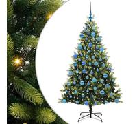 Gecheer Albero di Natale Artificiale a Cerniera, 180 cm con 300 LED, PVC e PE, Ramo Verde Rigoglioso, per Soggiorno, Giardino o Terrazza