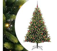 Gecheer Albero di Natale Artificiale a Cerniera, 300 LED 180 cm, PVC e PE, Ramo Verde Rigoglioso, Illuminazione Calda e Accogliente, per Soggiorno, Giardino o Terrazza