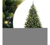 Gecheer Albero di Natale Artificiale a Cerniera con LED, 240 cm, PVC e PE, Ramo Realistico, Illuminazione Calda, per Soggiorno, Giardino o Terrazza