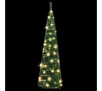 Gecheer Albero di Natale artificiale, albero pop-up con 50 LED, altezza 120 cm, materiale PVC e metallo, base stabile, 8 modalità di illuminazione, per decorazioni natalizie in casa