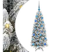 Gecheer Albero di Natale artificiale Bianco, Albero sempreverde con luci LED, 53 x 53 x 120 cm, PVC di alta qualità, Decorazioni natalizie for Interni ed Esterni