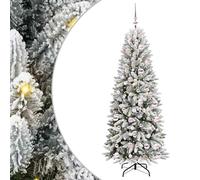 Gecheer Albero di Natale artificiale Bianco, albero sempreverde in PVC con luci LED, design moderno e sofisticato, 73 x 73 x 180 cm for decorazioni natalizie interne ed esterne