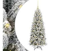 Gecheer Albero di Natale artificiale bianco, design funzionale con luci LED, 53 x 53 x 120 cm, PVC alta qualità, sempreverde, per decorazioni festive e atmosfera accogliente