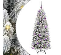 Gecheer Albero di Natale artificiale Bianco, design funzionale con luci LED, 63 x 63 x 150 cm, PVC di alta qualità, sempreverde, per decorazioni natalizie e paesaggio invernale