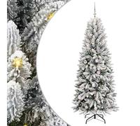 Gecheer Albero di Natale artificiale Bianco, design funzionale con luci LED calde, 78 x 78 x 210 cm, PVC alta qualità, sempreverde, for decorazioni festive