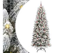 Gecheer Albero di Natale artificiale Bianco, design funzionale con luci LED calde, 93 x 93 x 240 cm, PVC alta qualità, sempreverde, per decorazioni festive in interni ed esterni