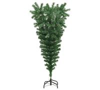 Gecheer Albero di Natale Artificiale Capovolto 150 cm, Verde, Realistico, Supporto in Acciaio, Decorazione per Interni