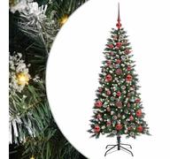 Gecheer Albero di Natale artificiale, con 150 LED, Verde, 50 x 50 x 120 cm, design moderno e snello, connettività USB, per interni ed esterni