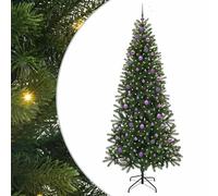 Gecheer Albero di Natale artificiale, con 300 LED, verde, 240 cm, materiali PVC e PE, per decorazione interna ed esterna, atmosfera festiva, ambiente moderno