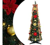Gecheer Albero di Natale artificiale con LED, albero decorativo in PVC con 50 luci, struttura in ferro stabile, altezza 120 cm, design geometrico Art Deco, per soggiorno e terrazza