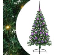 Gecheer Albero di Natale artificiale con luci integrate, albero natalizio pre-illuminato a LED design moderno luce festiva, 120 cm verde, per decorazione interni esterni casa giardino terrazza