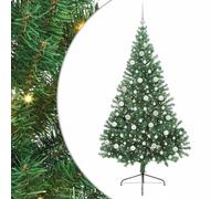 Gecheer Albero di Natale artificiale con luci integrate, albero pre-lit LED 210 cm verde, design moderno con luci calde, perfetto per interni ed esterni