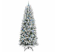 Gecheer Albero di Natale artificiale, design funzionale, 93 x 93 x 240 cm, PVC alta qualità, albero sempreverde for decorazioni festive