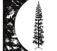 Gecheer Albero di Natale artificiale mezzo tondo in PVC e acciaio colore nero, altezza 210 cm con 290 punte, per spazi limitati 344577
