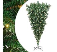 Gecheer Albero di Natale artificiale pre-illuminato capovolto, con luci LED, struttura in PVC verde, connessione USB, design riutilizzabile, per decorazione salotto