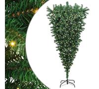 Gecheer Albero di Natale Artificiale Preilluminato Capovolto, LED, PVC Verde, Decorazione Salotto, Ideale per Feste