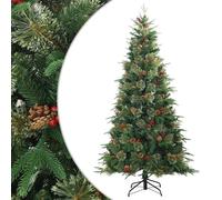 Gecheer Albero di Natale Artificiale, Rami Pieghevoli Verde 180 cm, Materiale PVC, Design Moderno, per Interno ed Esterno