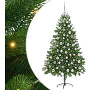 Gecheer Albero di Natale con LED, albero artificiale con 300 luci LED bianche calde, altezza 180 cm, materiale PE verde, per decorazioni interne ed esterne durante le festivita