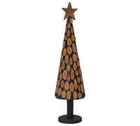 Gecheer Albero di Natale in Legno Massello di Teak 120 cm, Elegante Decorazione Festiva per il Soggiorno e il Corridoio