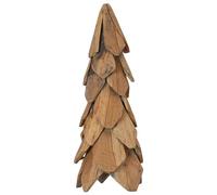 Gecheer Albero di Natale in legno massello di teak, design semplice e accattivante, 50 cm, per decorazione rustica e arredamento naturale in soggiorno o corridoio