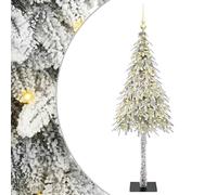 Gecheer Albero di Natale LED Bianco 150 cm, Realistico, Polietilene e Acciaio, Ideale per Interni ed Esterni, Per Feste e Riunioni Familiari