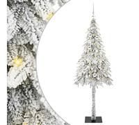 Gecheer Albero di Natale LED Bianco 180 cm, 300 luci, PE e Acciaio, Design Realistico, Ideale per Interni ed Esterni, Per Feste e Riunioni Familiari