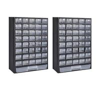 Gecheer Armadietti per Attrezzi con 41 Cassetti 2 pz in Plastica,Cassettiera Box Organizer Porta Minuteria per Officina,Cassetti Multiuso,Scatole per Cucito,Componenti,P275657