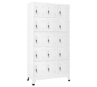 Gecheer Armadietto a Chiave,con 15 Scomparti,Armadio,per Uffficio,Metallo,Armadio Classificatore,Armadietto Documenti,Armadio Spogliatoio Sporco Pulito,Armadio Archivio Metallico 90x40x180 cm