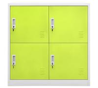 Gecheer Armadietto a Chiave, Grigio Chiaro e Verde, Dimensioni 90x45x92.5 cm, Acciaio, per Ufficio e Magazzino