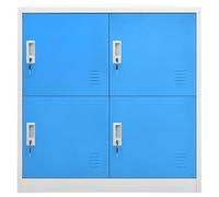 Gecheer Armadietto con chiave, 90x45x92,5 cm in acciaio grigio chiaro e blu per garage