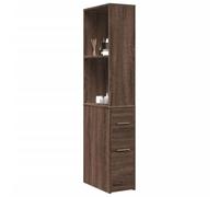 Gecheer Armadietto da Bagno Stretto con Ruote Rovere Marrone Truciolato,Mobile da Bagno,Mobile Alto,Mobiletto Bagno Salvaspazio,Mobili Bagno a Terra,Armadio da Bagno,Armadio per Il Bagno,P855301