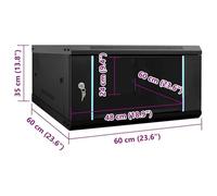 Gecheer Armadietto di rete Nero 60 x 60 x 35 cm AcciaioArmadietto Rete Acciaio