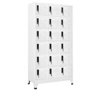Gecheer Armadietto in acciaio bianco, 90 x 40 x 180 cm, pratico armadietto a scompartimenti per personale, spogliatoio, scuole e palestre, uffici