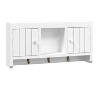 Gecheer Armadietto per Chiavi Bianco 40x8,5x20 cm in Legno e Acciaio