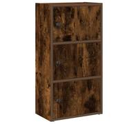 Gecheer Armadietto per libri, mobile con ante scaffale documenti, materiale legno multistrato stabile durevole, dimensioni 40x24x77 cm, per organizzare collezioni libri riviste in casa ufficio