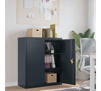 Gecheer Armadio,Armadietto,Classificatore,Schedario,Archivio,per Ufficio,Acciaio,Antracite,con 2 Ante,90x40x105 cm,Armadietto Archivio per Ufficio in Metallo,Armadio Armadietto Schedario in Metallo