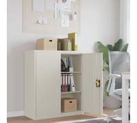 Gecheer Armadio,Armadietto,Classificatore,Schedario,Archivio,per Ufficio,in Acciaio,Bianco,con 2 Ante,90x40x105 cm,Armadietto Archivio per Ufficio in Metallo,Armadio Armadietto Schedario in Metallo