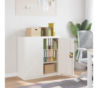 Gecheer Armadio,Armadietto,Classificatore,Schedario,Archivio,per Ufficio,in Acciaio,Bianco,con 2 Ante,90x40x90 cm,Armadietto Archivio per Ufficio in Metallo,Armadio Armadietto Schedario in Metallo