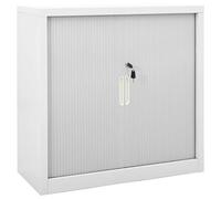 Gecheer Armadio,Armadietto,per Ufficio in Acciaio,Grigio,con Ante Scorrevoli,90x40x90 cm,Armadio Ufficio Metallo,Schedario Ufficio Metallico,Armadio,Archivio,Ante Sorrevoli,Estensibili,in Acciaio