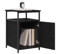 Gecheer Armadio da Notte 2 pcs Rovere nero Legno multistratoComodino Rovere Artigianale