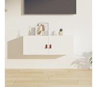 Gecheer Armadio da parete bianco, 80 x 30 x 30 cm, in legno di pino massiccio, mobile da appendere al bagno, per cucina, soggiorno, ingresso